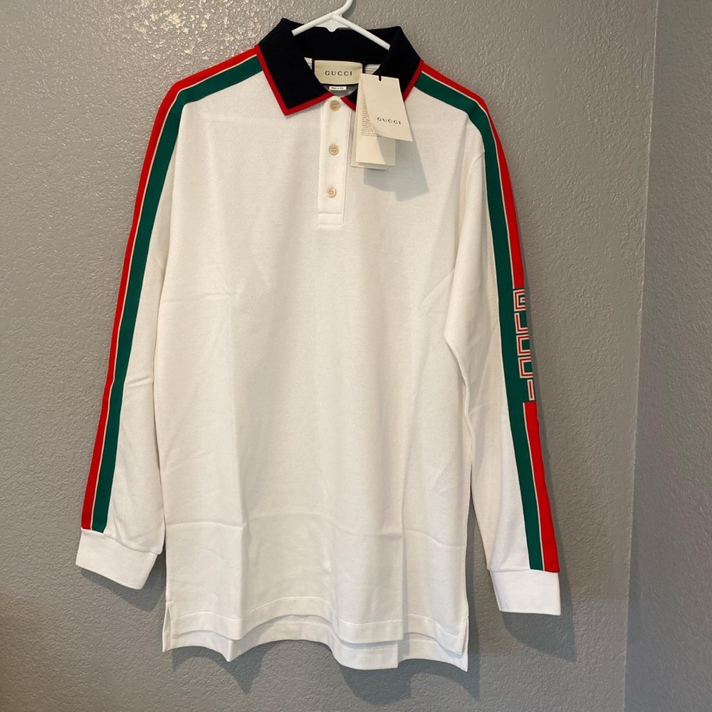 Gucci long sleeve polo shirt for men. Size L